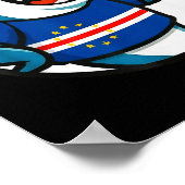 Cabo Verde Flag Shark Funny Cabo Verdean Poster (Ecke)