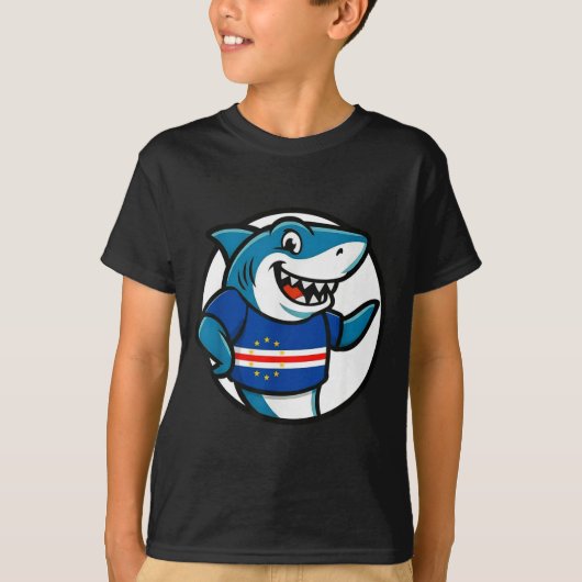 Cabo Verde Flag Shark Funny Cabo Verdean  T-Shirt (Vorderseite)