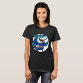Cabo Verde Flag Shark Funny Cabo Verdean T-Shirt (Vorne ganz)