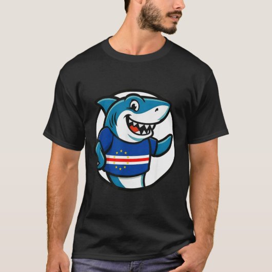 Cabo Verde Flag Shark Funny Cabo Verdean T-Shirt (Vorderseite)