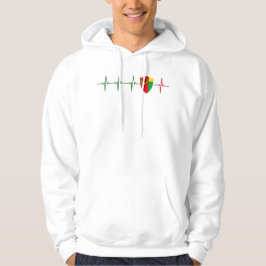 Cabo Verde Historic Flag Shield Heartbeat T - Shir Hoodie