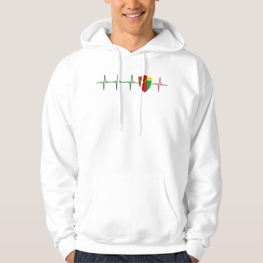 Cabo Verde Historic Flag Shield Heartbeat T - Shir Hoodie (Vorderseite)