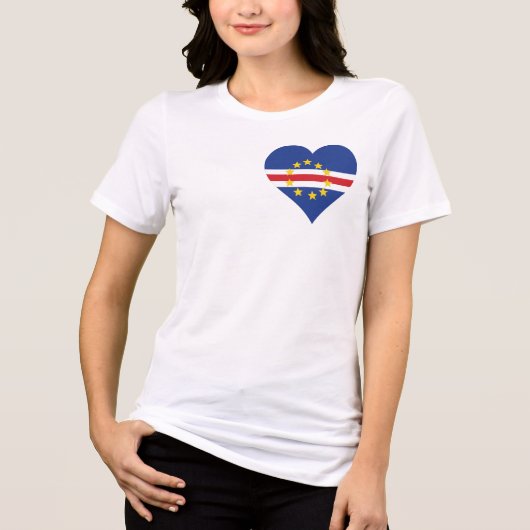 Cabo Verde Liebe Herzenflagge Tri-Blend Shirt (Vorderseite)