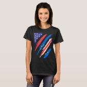 Cabo Verdean American Patriot Grown Heart Flag Str T-Shirt (Vorne ganz)