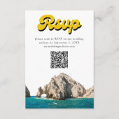 Cabo Wedding Einladung Retro UAWG QR Code Umschlie (Vorderseite)