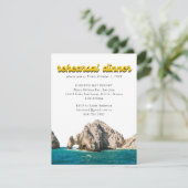 Cabo Wedding Elegante Probe Dinner Einladung (Stehend Vorderseite)