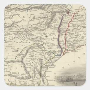 Cabool, das Punjab und Beloochistan Quadratischer Aufkleber