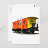 Caboose- und Eisenbahnübergangszeichen Postkarte (Vorne/Hinten)