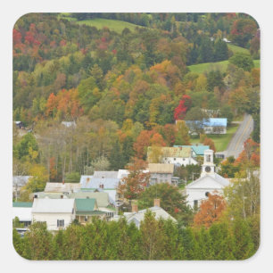 Cabot, Vermont im Herbst. Nordost-Königreich. Quadratischer Aufkleber