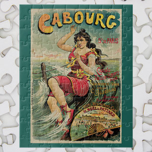 Cabourg, France Beach Resort, Vintage Travel Art Puzzle