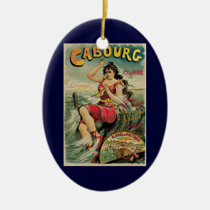 Cabourg, Frankreich Strandresort, Vintage Reise Ku Keramikornament