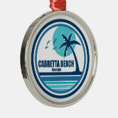 Cabretta Beach Georgia Palm Tree Birds Ornament Aus Metall (Rechts)