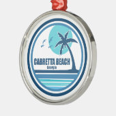 Cabretta Beach Georgia Palm Tree Birds Ornament Aus Metall (Links)