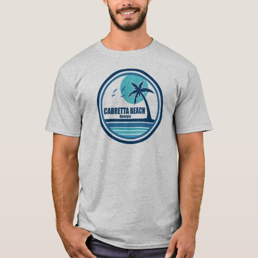 Cabretta Beach Georgia Palm Tree Birds T-Shirt (Vorderseite)