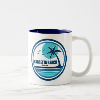 Cabretta Beach Georgia Palm Tree Birds Zweifarbige Tasse