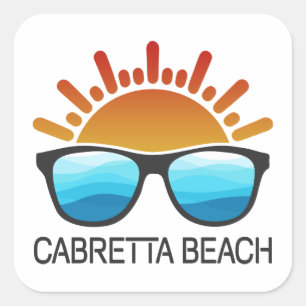 Cabretta Beach Sapelo Island Georgia Sonnenbrillen Quadratischer Aufkleber