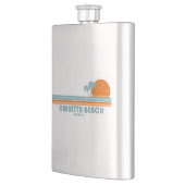 Cabretta Beach Sapelo Island Georgia Sun Palm Tree Flachmann (Links)