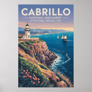 Cabrillo National Monument Vintage San Diego Kun Poster