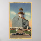 Cabrillo Nat'l Monument, Leuchtturm Point Loma Poster (Vorne)