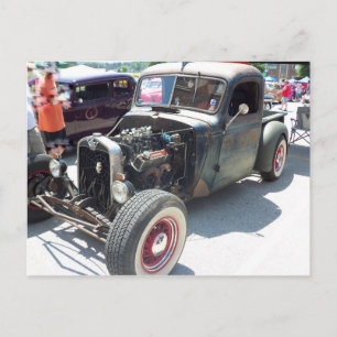 Cabrio-Hot-Rod ohne Motorhaube Postkarte