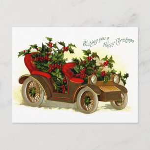 Cabriolet gefüllt mit Holly Vintage Weihnachten