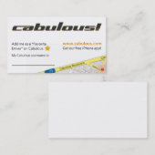 Cabulous Visitenkarte für Fahrer (Vorne/Hinten)