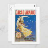 Cacao Arnaud Vintage Schokolade Drink und Kunst Postkarte (Vorne/Hinten)