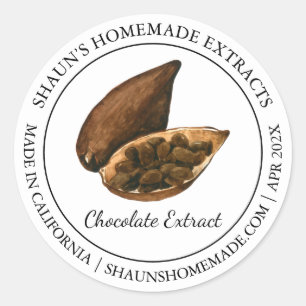 Cacao Chocolate Extract Modernes Label Runder Aufkleber