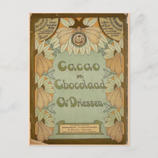 Cacao en Chocolaad Dutch Chocolate 1900 Postkarte (Vorderseite)