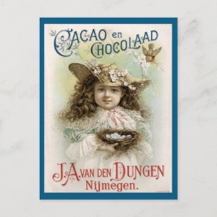Cacao en Chocolaad Vintage Ad Postkarte