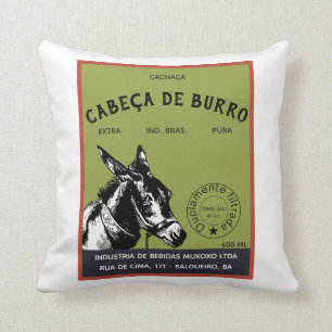 Cachaça Donkey Head-Label Kissen