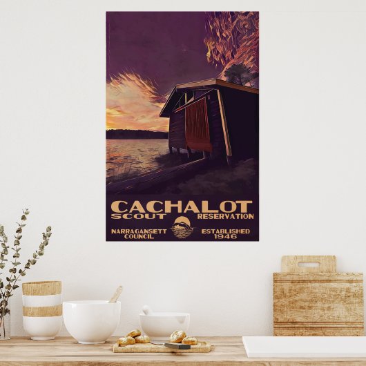Cachalot Large WPA-Style Poster (Küche)