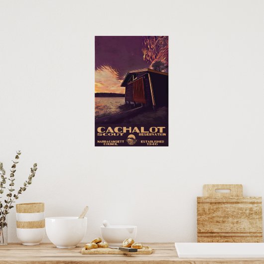 Cachalot Small WPA-Style Poster (Küche)