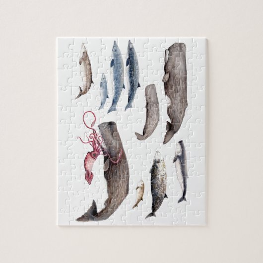 Cachalote und Zifios: Wale der Tiefen Puzzle (Vertikal)