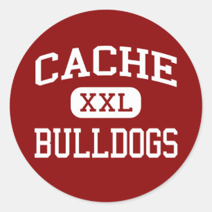 Cache - Bulldogs - High School - Cache Oklahoma Runder Aufkleber