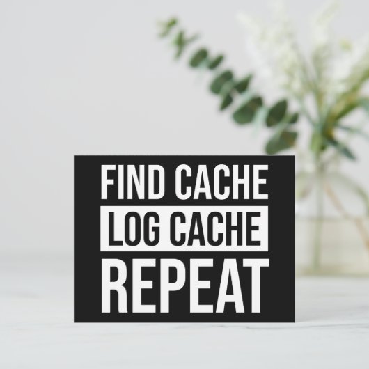 Cache-Cache-Cache suchen Wiederholung Postkarte (Stehend Vorderseite)