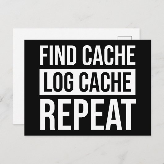 Cache-Cache-Cache suchen Wiederholung Postkarte (Vorne/Hinten)
