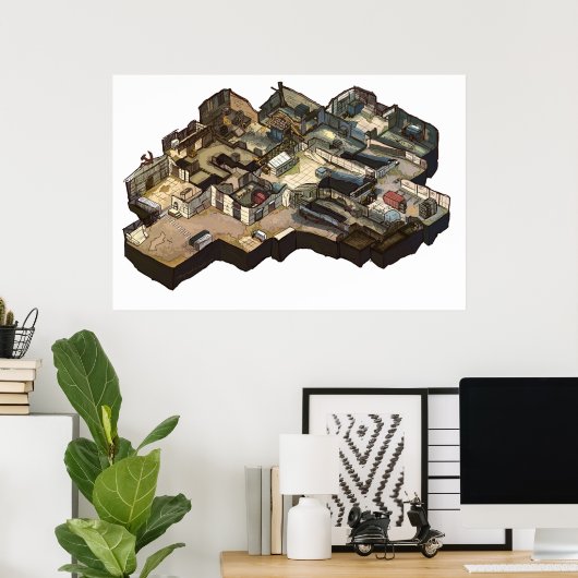 Cache Isometric CSGO Map Poster (Heimbüro)