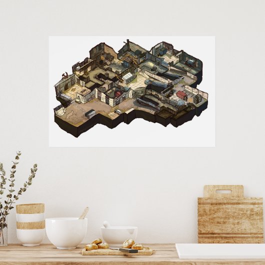 Cache Isometric CSGO Map Poster (Küche)