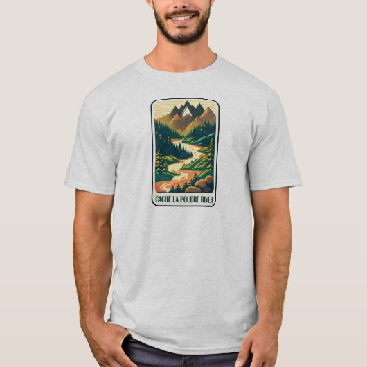 Cache la Poudre River Colorado Colors T-Shirt (Vorderseite)