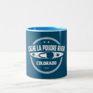 Cache la Poudre River Colorado Kayaking Zweifarbige Tasse