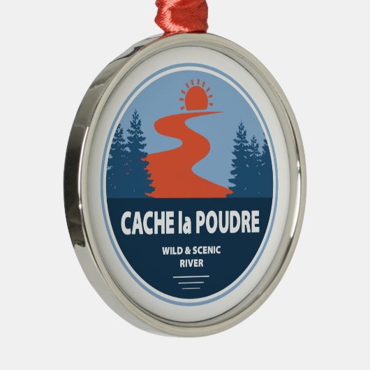 Cache la Poudre Wild and Landschaftlich River Ornament Aus Metall (Rechts)