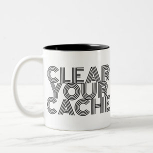 Cache löschen zweifarbige tasse