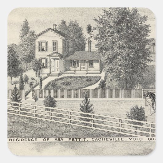 Cacheville res, Madison Quadratischer Aufkleber (Vorderseite)