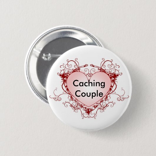 Cachieren des Paare Geocaching Swag-Buttons Button (Vorne & Hinten)