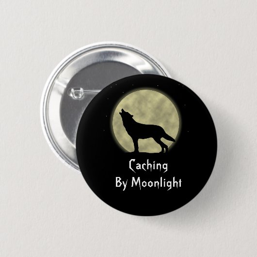 Cachieren durch Mondschein Geocaching Swag-Button Button (Vorne & Hinten)