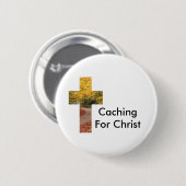Cachieren für Christus Geocaching Swag-Button Button (Vorne & Hinten)