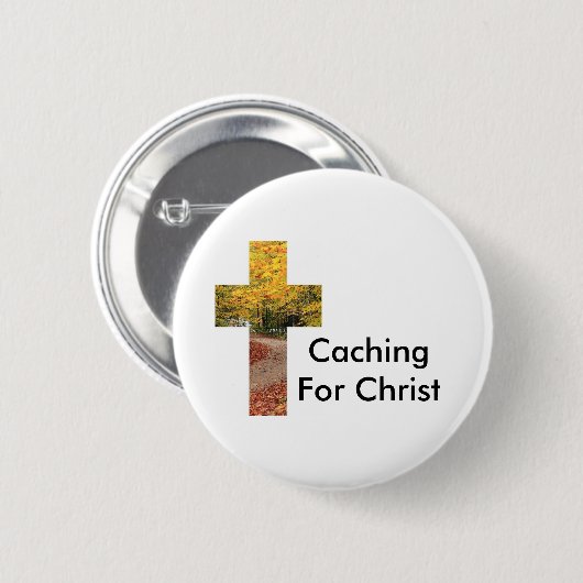 Cachieren für Christus Geocaching Swag-Button Button (Vorne & Hinten)