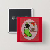 Cachorrito Feliz Navidad Button (Vorne & Hinten)
