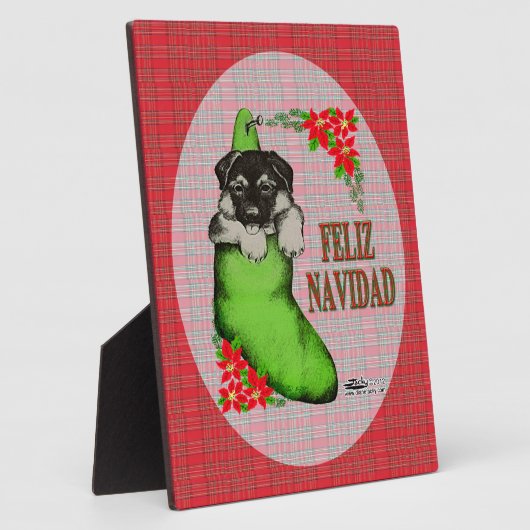 Cachorrito Feliz Navidad Fotoplatte (Seite)